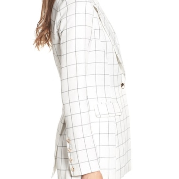 Chriselle x J.O.A. Plaid White and Gray Blazer - Picture 6 of 7